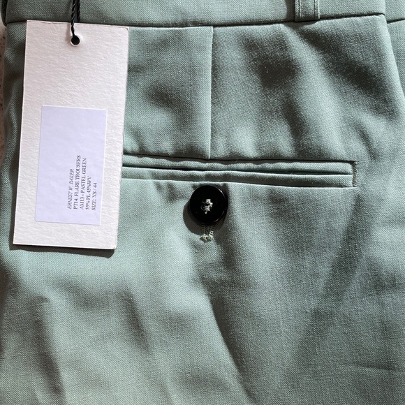 ERNEST W. BAKER PT14 FLARE TROUSERS PASTEL GREEN - Picture 2 of 6